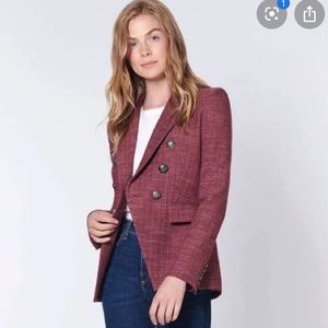 Veronica Beard burgundy Miller dickey blazer 0
